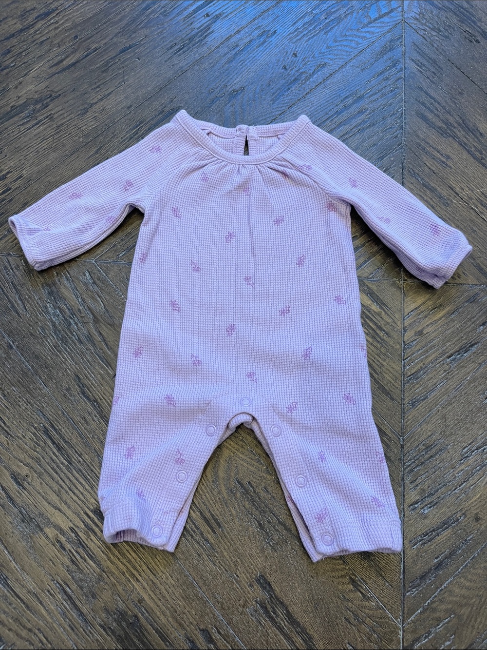 Just One You Lavender Long-Sleeve Waffle One-Piece Romper